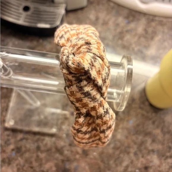 LIKE NEW J. Crew Stylish Brown Wool Houndstooth Knotted Headband - Picture 5 of 7